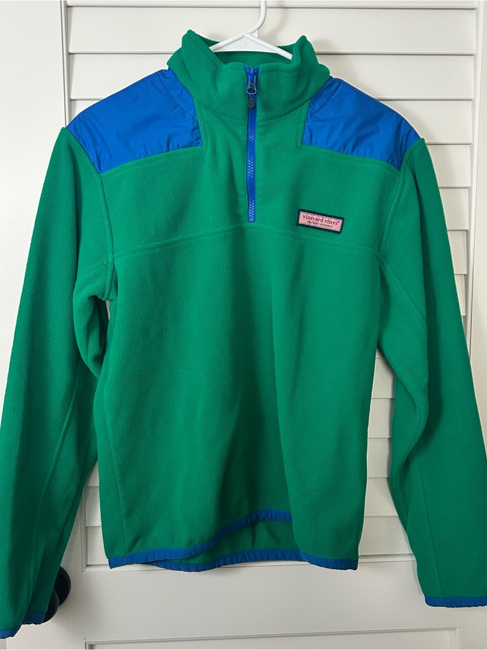 Vineyard Vines Green Blue Fleece Quarter-Zip Pullover XS